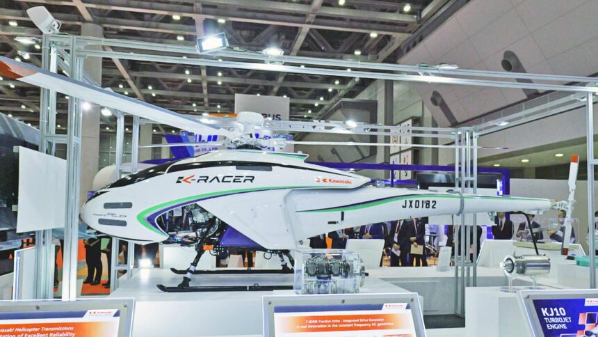 川崎重工、Ninjaエンジン搭載ヘリドローン「K-RACER-X2」や新型航空機用エンジンなど展示[2024国際航空宇宙展] – DRONE.jp